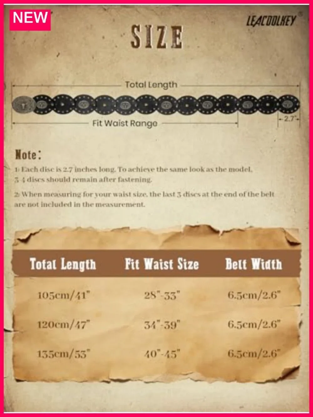 Faux Leather Disc Belt Cowboy Western Concho Belt for Dresses Jeans